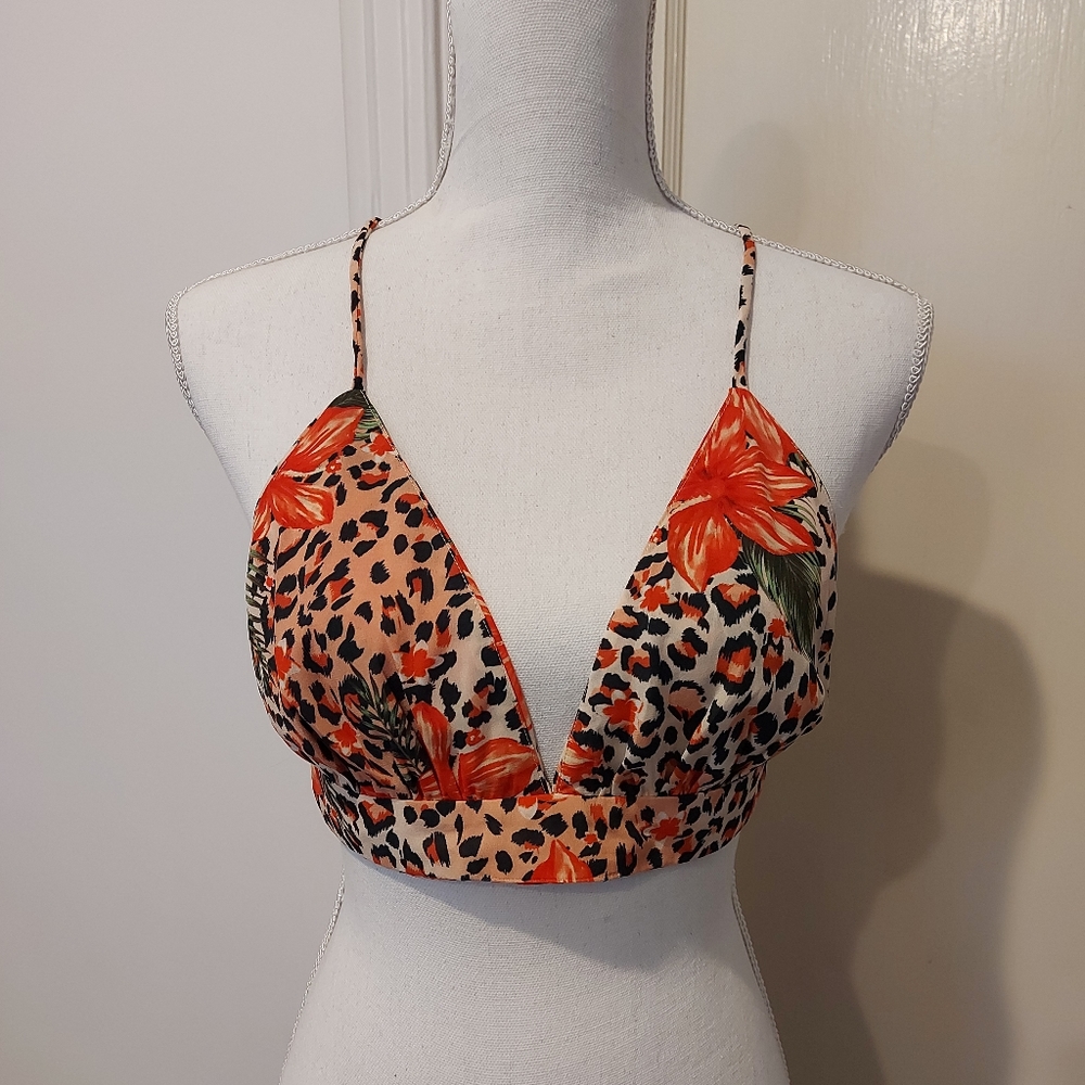 Orange Leopard Bralette Strappy